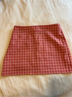 Urban Outfitters Pink Plaid Mini Skirt